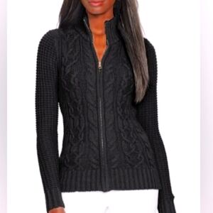 Lacoste Cable Knit Zip Hoodie